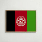 Afghanistan National Flag Poster i ekram – inramad konsttryck för stilren inredning hos Bozetto