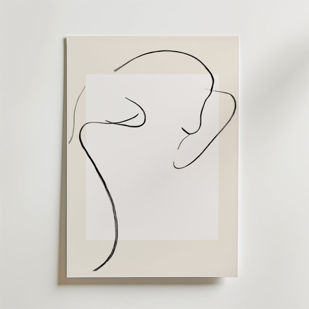 Minimal Nude Line Art – stilfullt konsttryck från Bozetto, tryckt på matt finpapper