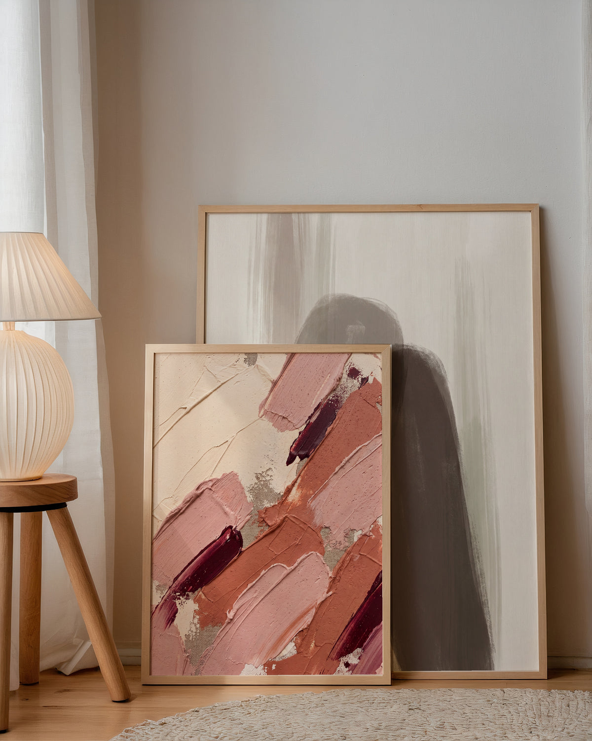 Blush Strokes Poster – två posters i rum 3