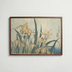 Katsushika Hokusai Irises and Grasshopper 1833 Poster – valnötsram