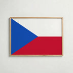 Czech Republic National Flag Poster i ekram – inramad konsttryck för stilren inredning hos Bozetto