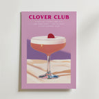 Clover Club Drink – stilfullt konsttryck från Bozetto, tryckt på matt finpapper i hög tryckkvalitet