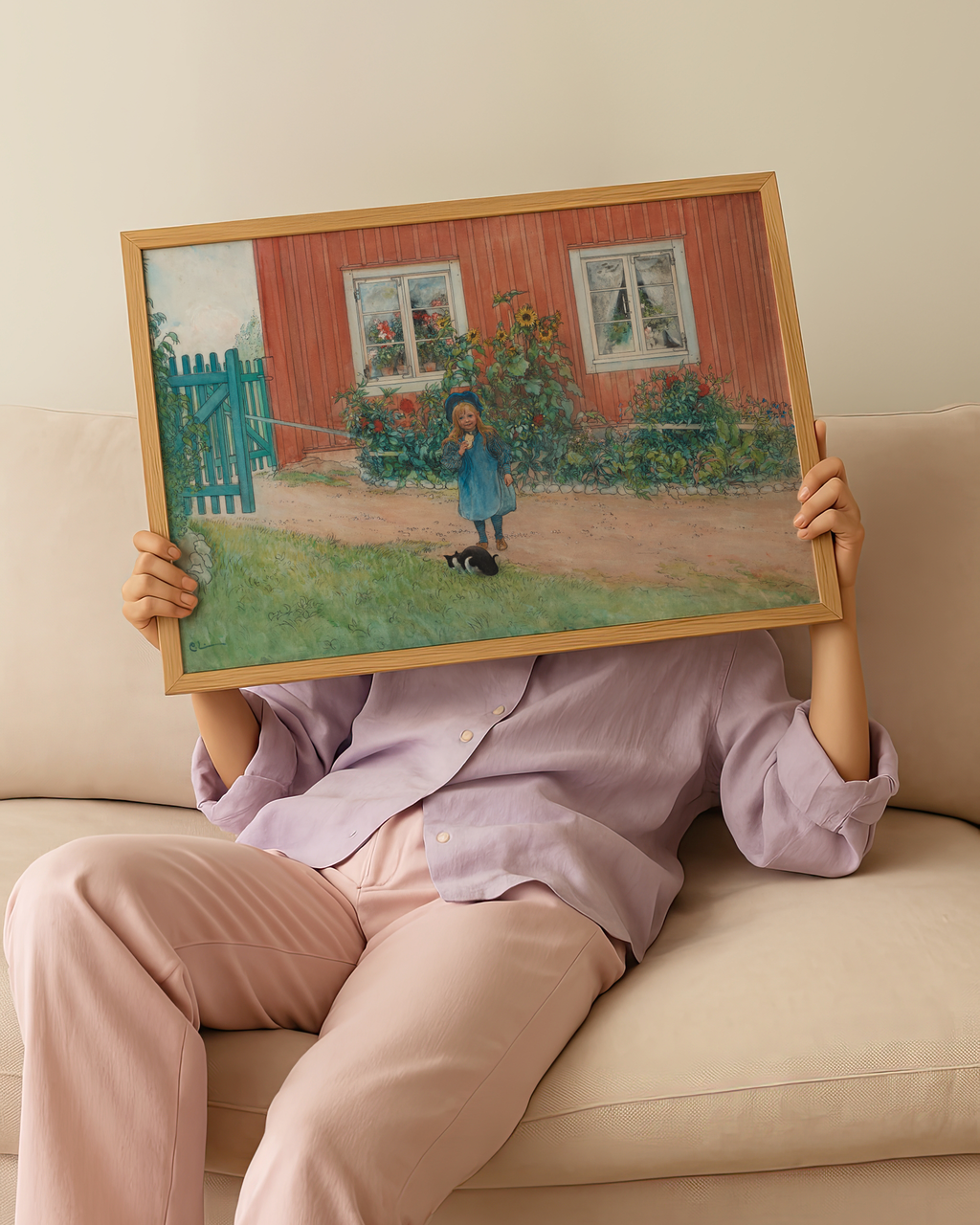 Carl Larsson Brita, en katt – affisch med stilfullt motiv från Bozetto i hög kvalitet