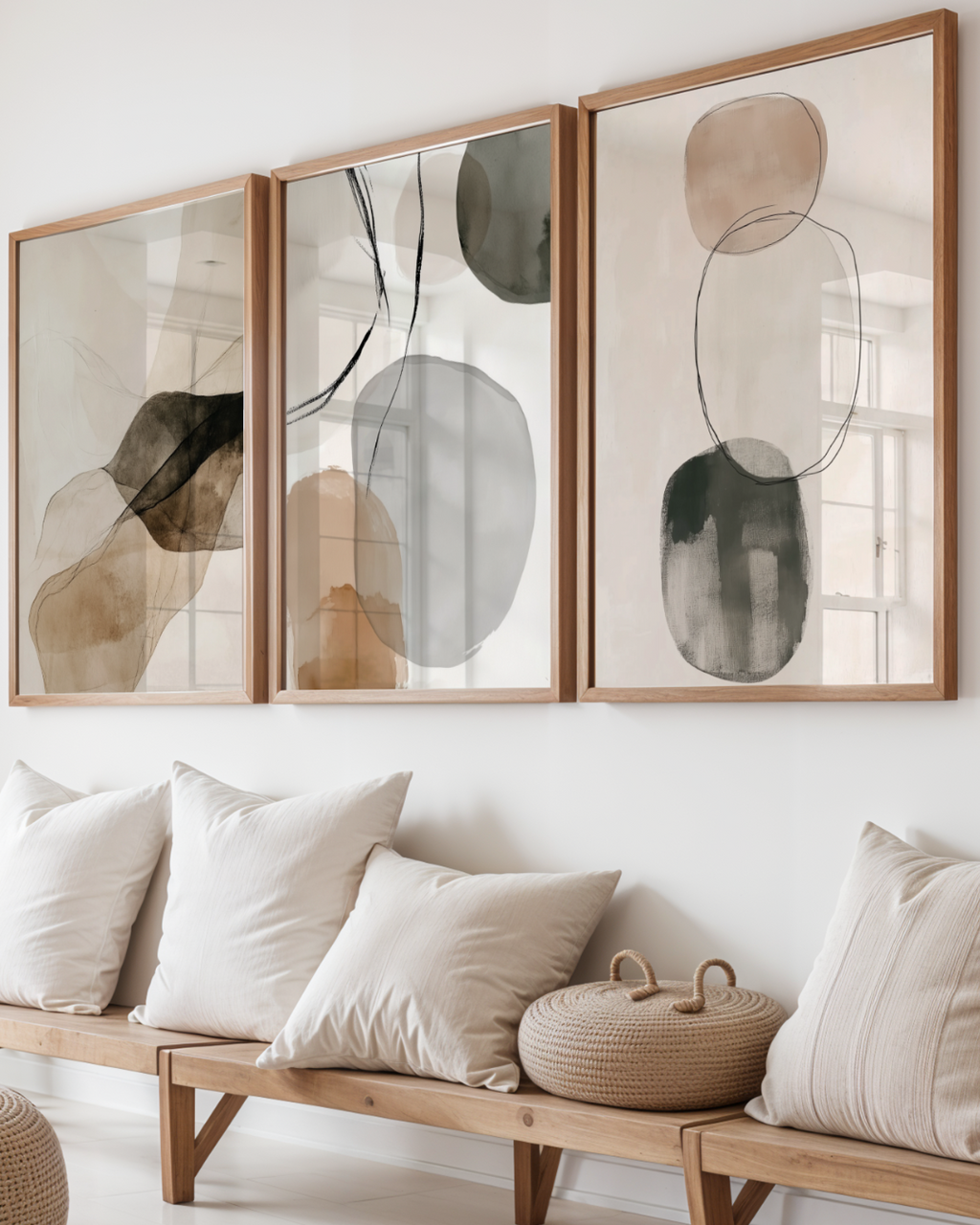 Bundle 3-pack Abstrakt Balance – kuraterad postercollection som lyfter hemmet hos Bozetto