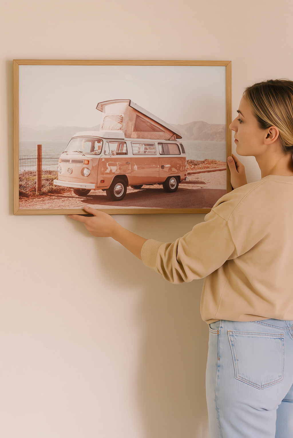 Sunset Camper Van poster visad rakt fram – Bozetto affisch i hög tryckkvalitet i hög tryckkvalitet
