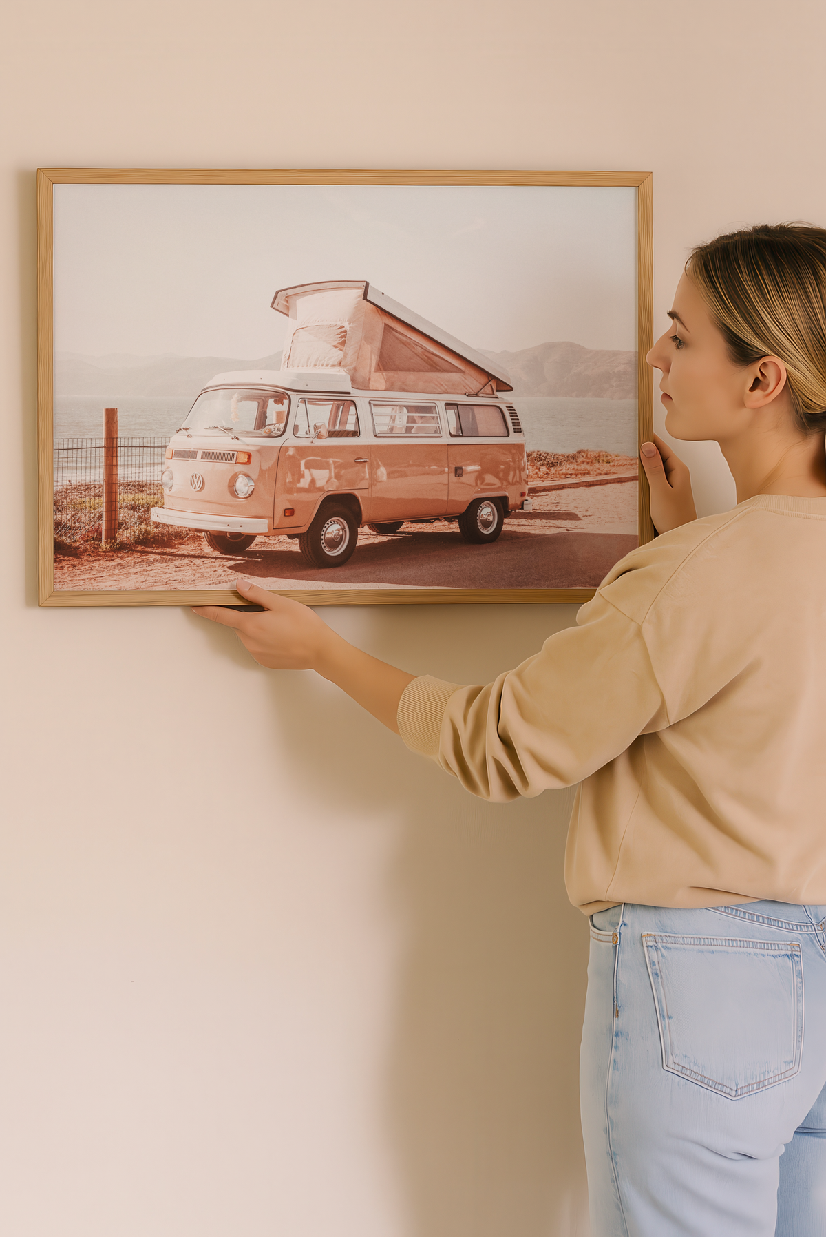 Sunset Camper Van poster visad rakt fram – Bozetto affisch i hög tryckkvalitet i hög tryckkvalitet