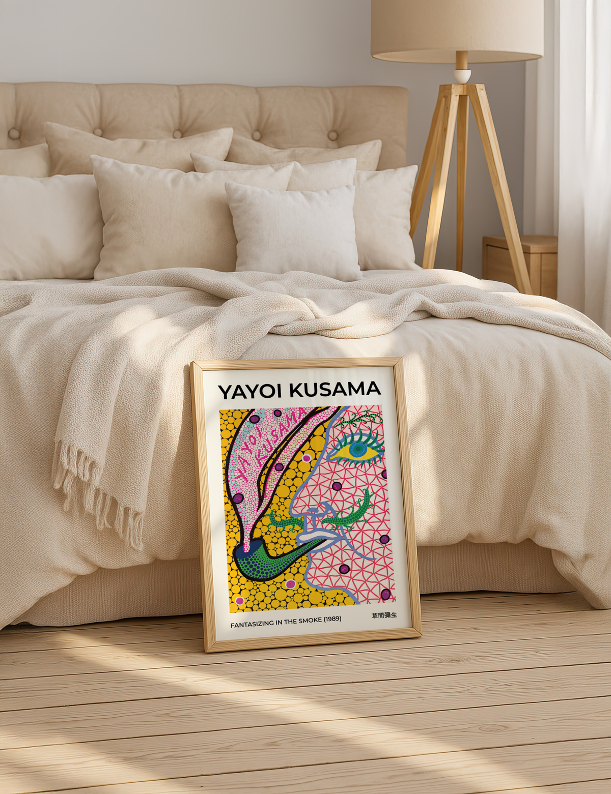 Yayoi Kusama Fantasizing in – affisch med stilfullt motiv från Bozetto i hög kvalitet