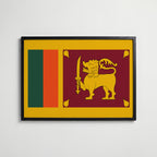 Sri Lanka National Flag Poster i svart ram – stilren konsttryck som väggdekor från Bozetto