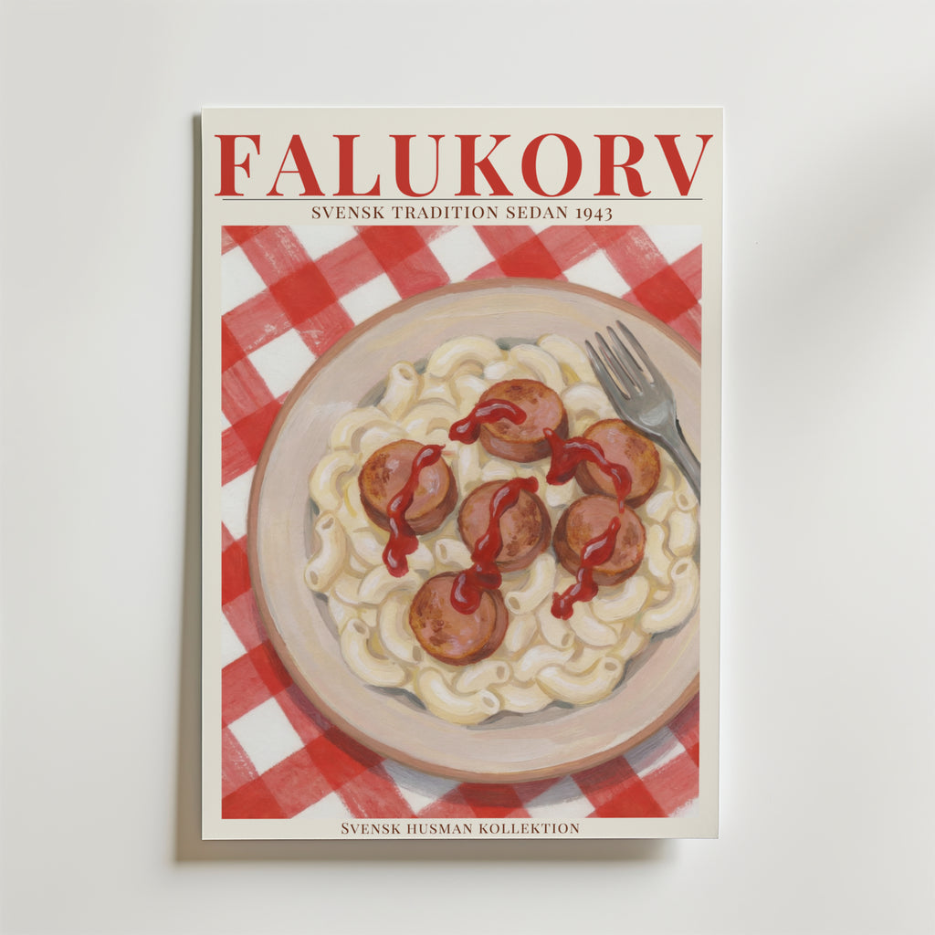 Falukorv – stilfullt konsttryck från Bozetto, tryckt på matt finpapper i hög tryckkvalitet