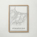 Jönköping Karta poster i olika storlekar – köp enkelt hos Bozetto i hög kvalitet