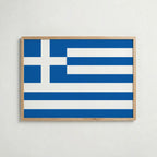 Greece National Flag Poster i ekram – inramad konsttryck för stilren inredning hos Bozetto