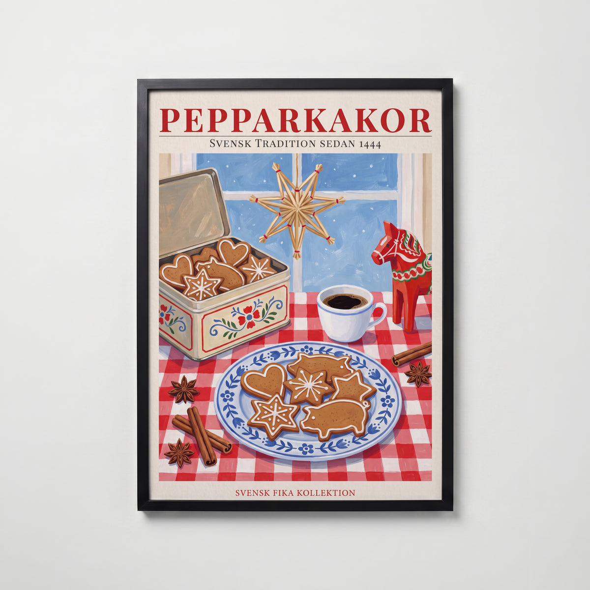 Pepparkakor Poster – svart ram
