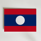 Laos National Flag Poster – modern konst och stilren konsttryck för hemmet hos Bozetto