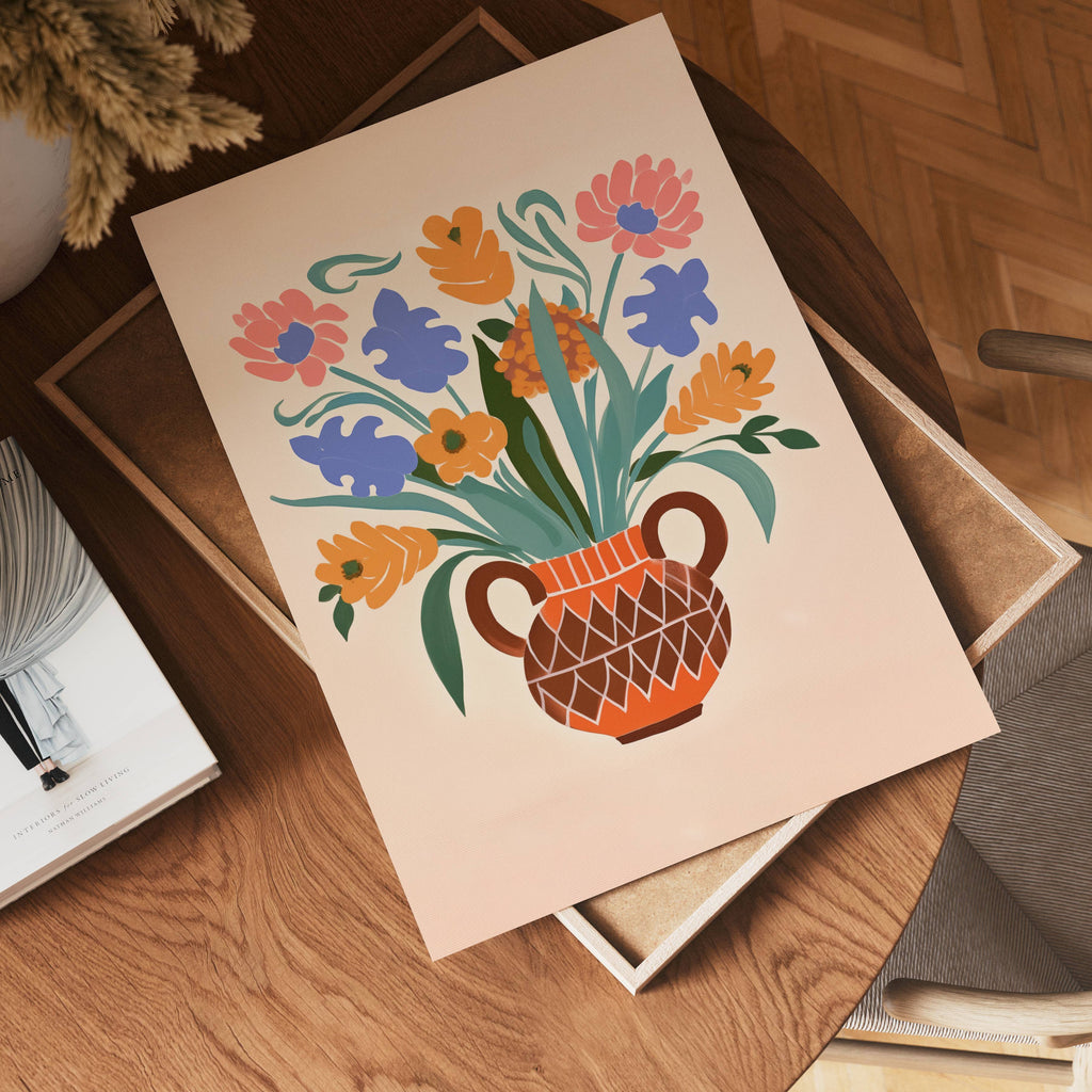 Terracotta Blooms poster visad rakt fram – Bozetto affisch i hög tryckkvalitet i hög tryckkvalitet