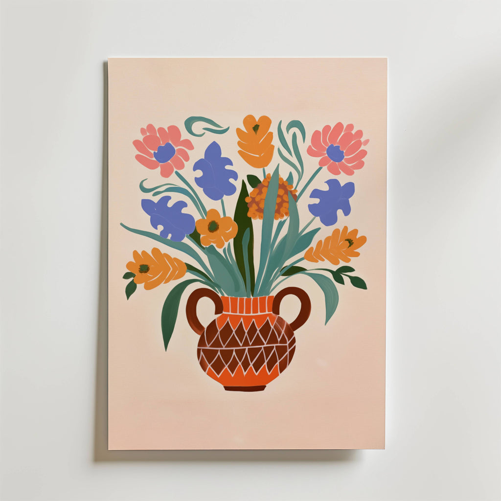 Terracotta Blooms – stilfullt konsttryck från Bozetto, tryckt på matt finpapper i hög tryckkvalitet