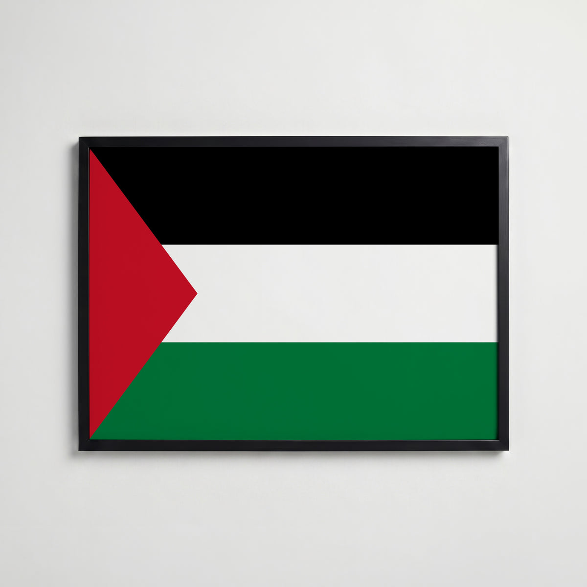 Palestine National Flag Poster i svart ram – stilren konsttryck som väggdekor från Bozetto