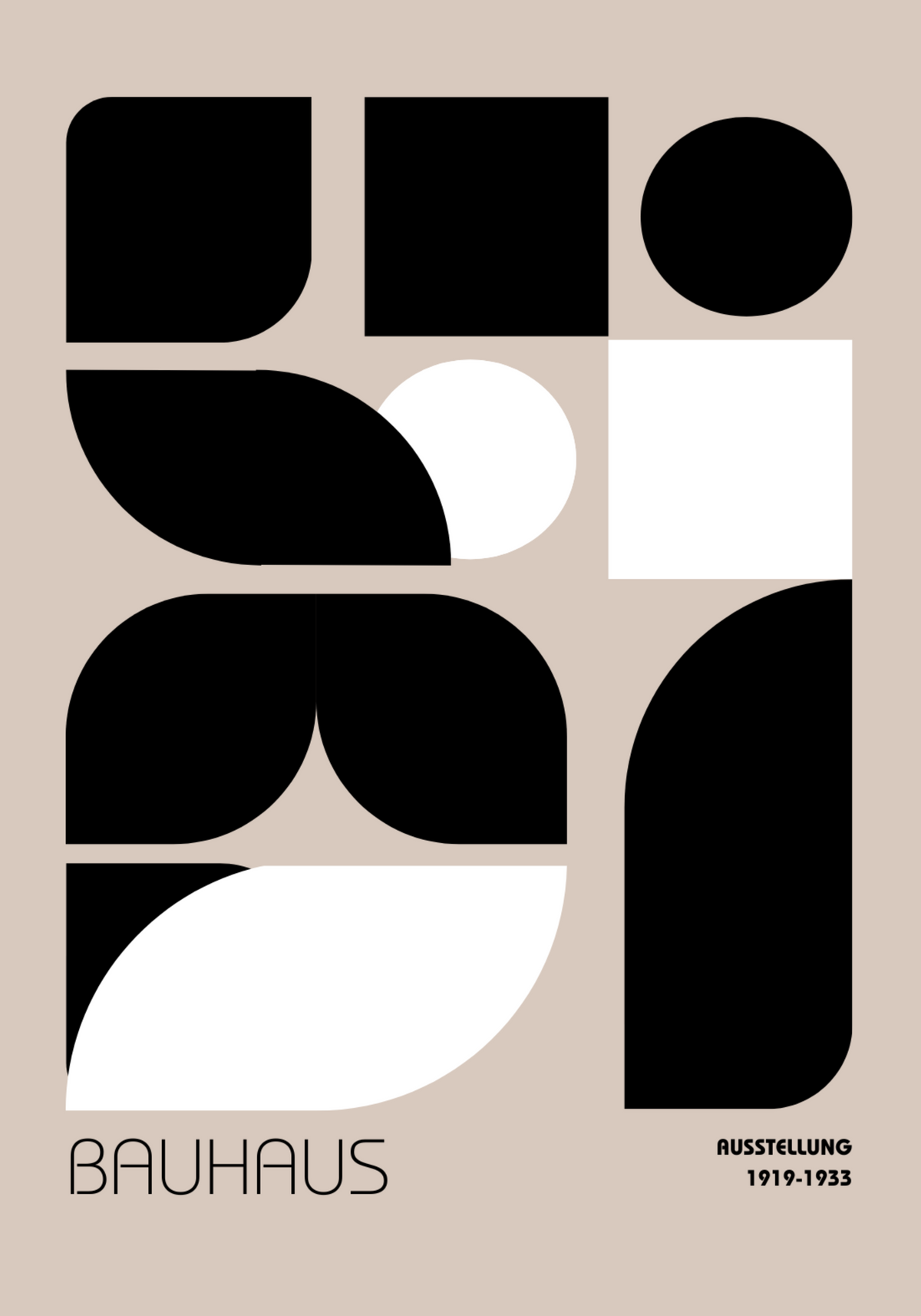 Bauhaus Geometric Blocks poster visad rakt fram – Bozetto affisch i hög tryckkvalitet