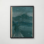 Hasui Kawase Evening in Beppu 1929 Poster – svart ram