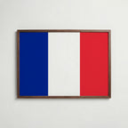France National Flag Poster i valnötsram – varm konstaffisch för hemmet från Bozetto