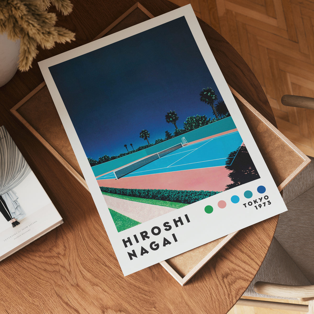 Väggmockup med Hiroshi Nagai Tropical – köp enkelt hos Bozetto affisch i hög kvalitet