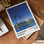 Väggmockup med Hiroshi Nagai Tokyo Bridge – köp enkelt hos Bozetto affisch i hög kvalitet