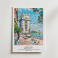 Lisbon Riverside Tower – stilfullt konsttryck från Bozetto, tryckt på matt finpapper