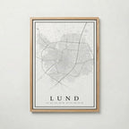 Lund Karta poster i flera storlekar – jämför mått och välj rätt hos Bozetto i hög tryckkvalitet