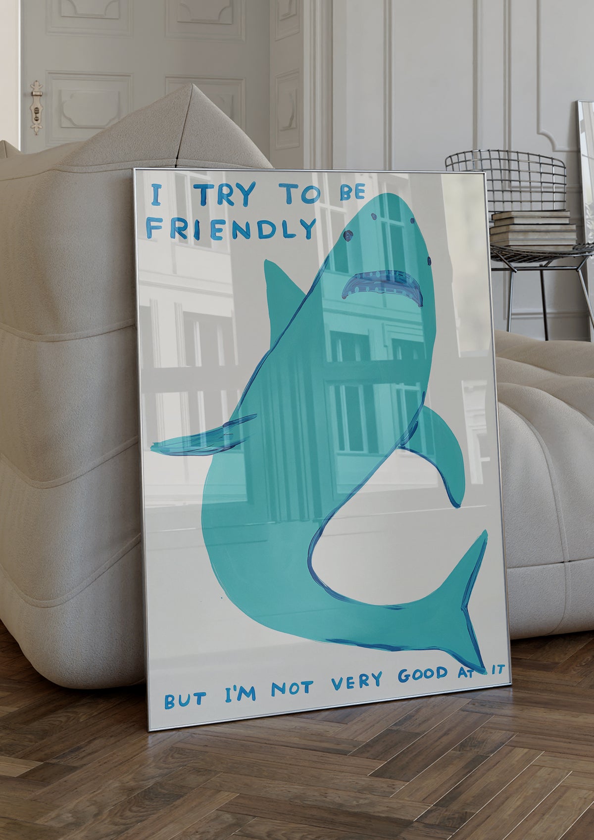 Friendly Shark poster visad rakt fram – Bozetto affisch i hög tryckkvalitet i hög tryckkvalitet