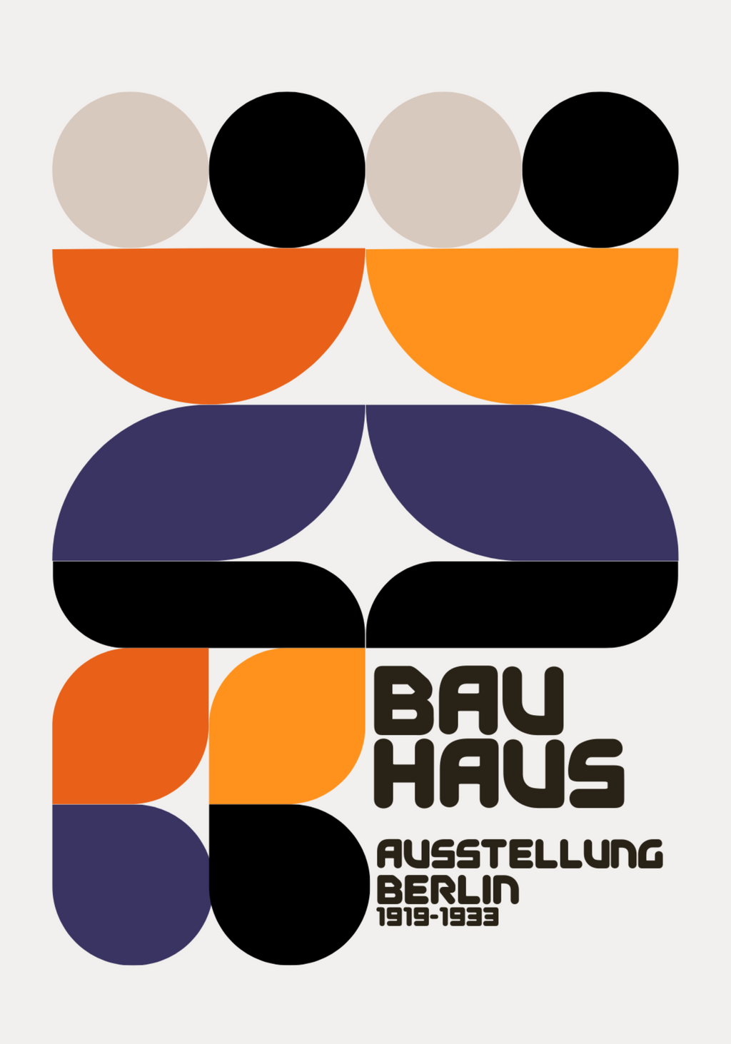 Bauhaus Berlin Exhibition poster visad rakt fram – Bozetto affisch i hög tryckkvalitet