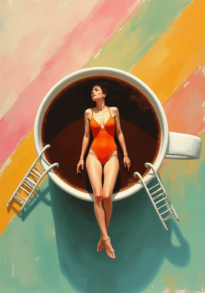 Bikini Coffe – affisch med snyggt motiv, köp enkelt hos Bozetto i flera storlekar