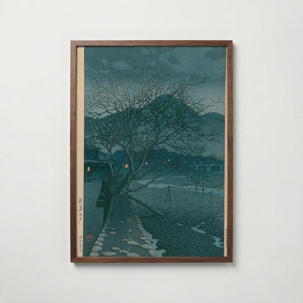 Hasui Kawase Evening in Beppu 1929 Poster – valnötsram