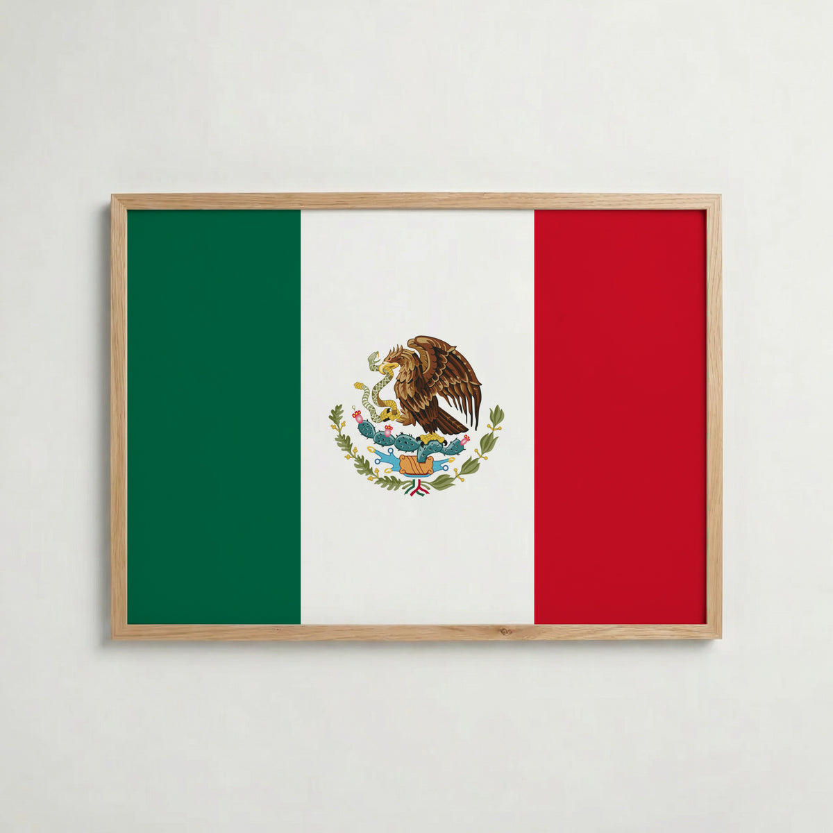 Mexico National Flag Poster i ekram – inramad konsttryck för stilren inredning hos Bozetto