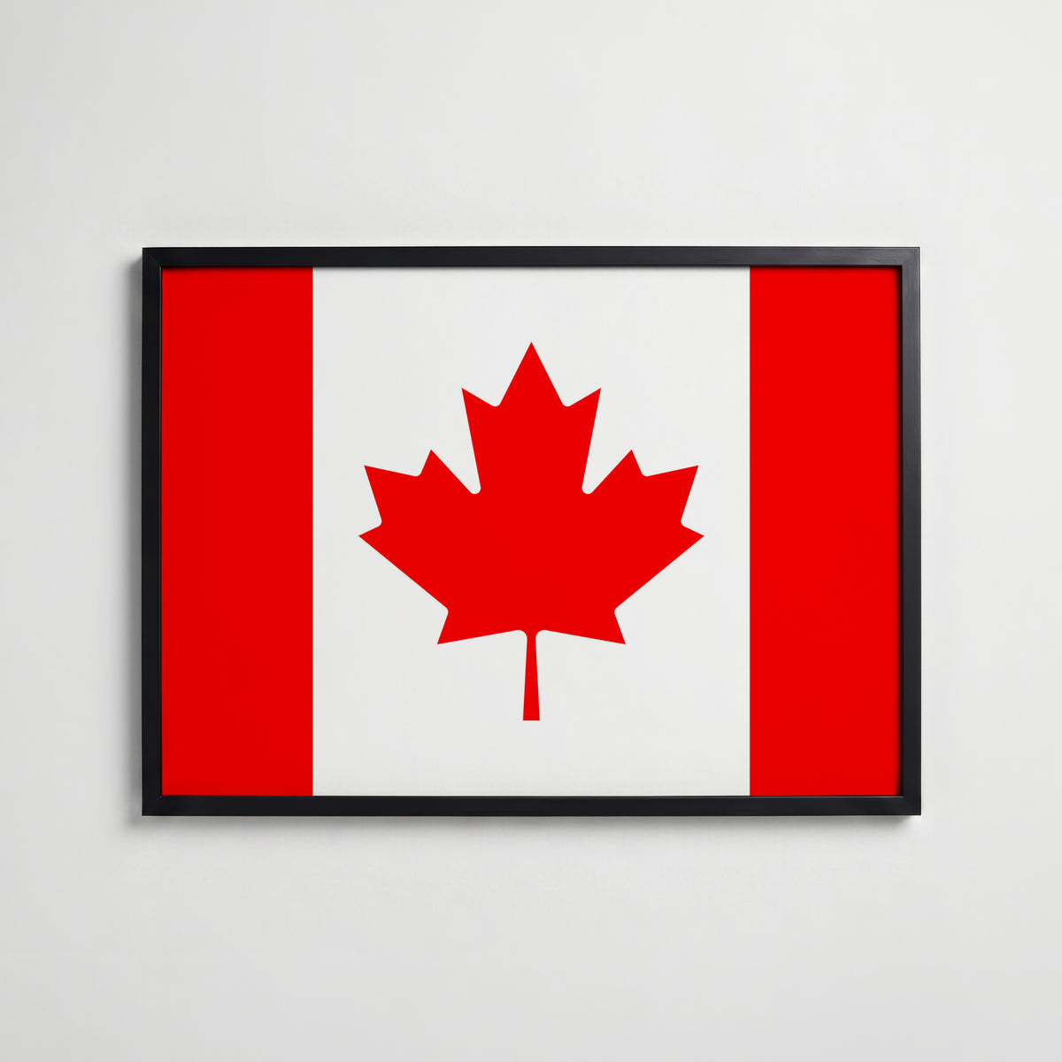 Canada National Flag Poster i svart ram – stilren konsttryck som väggdekor från Bozetto