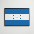 Honduras National Flag Poster i svart ram – stilren konsttryck som väggdekor från Bozetto
