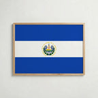 El Salvador National Flag Poster i ekram – inramad konsttryck för stilren inredning hos Bozetto
