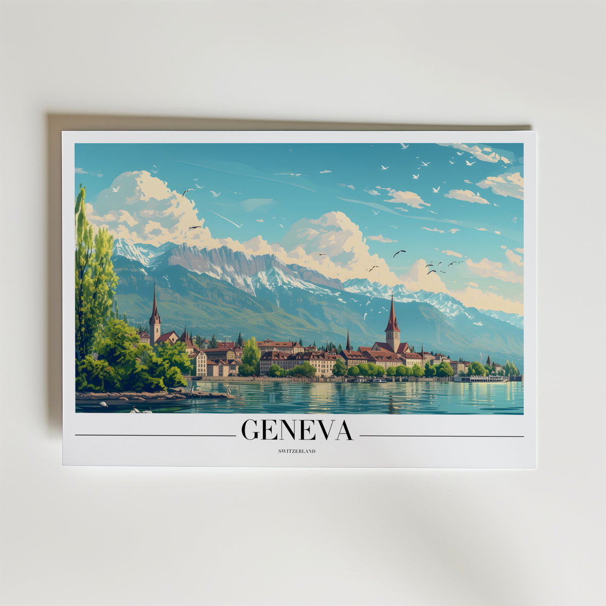 Geneva – stilfullt konsttryck från Bozetto, tryckt på matt finpapper i hög tryckkvalitet