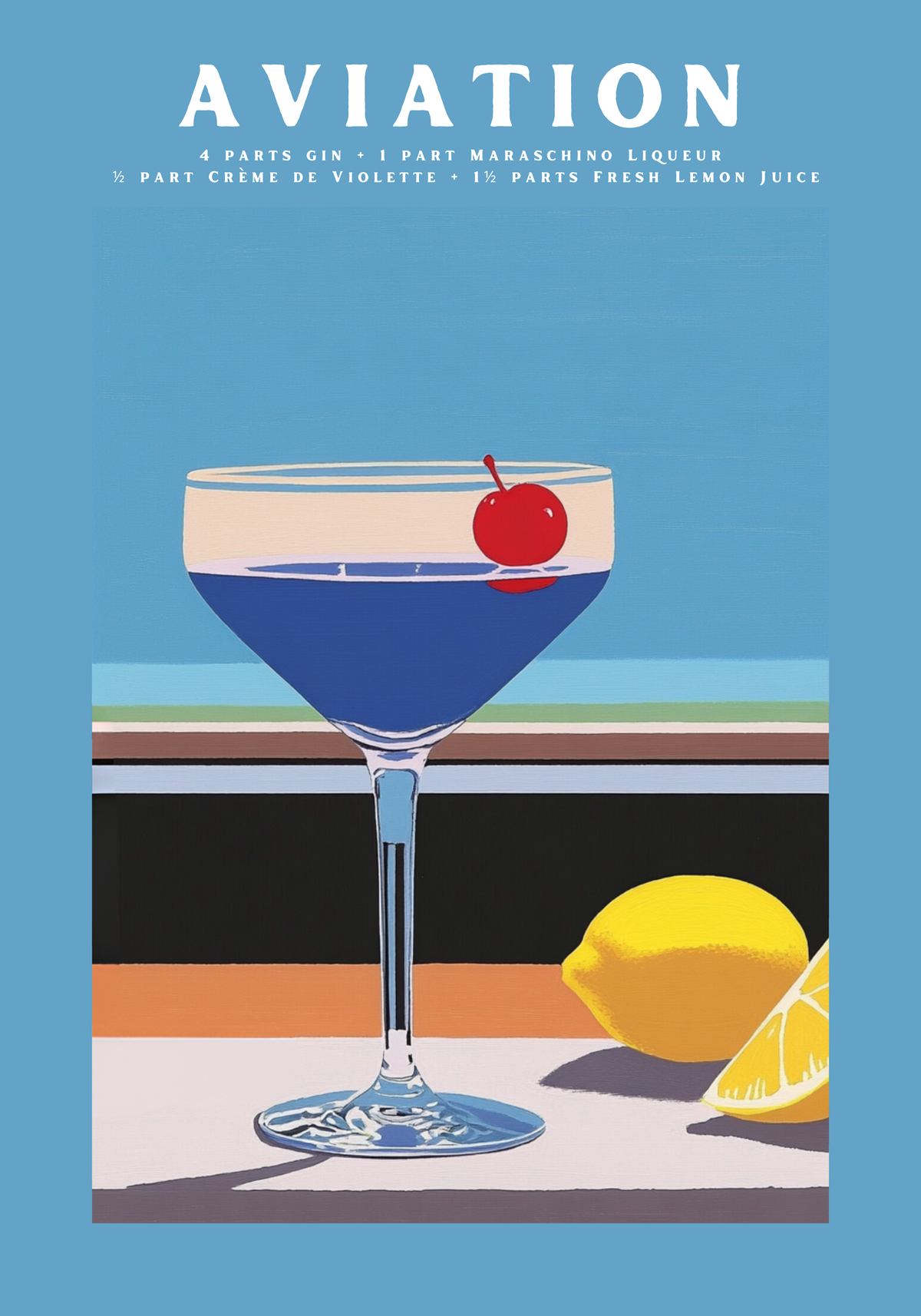Aviation No.2 Drink – affisch med snyggt motiv, köp enkelt hos Bozetto i flera storlekar
