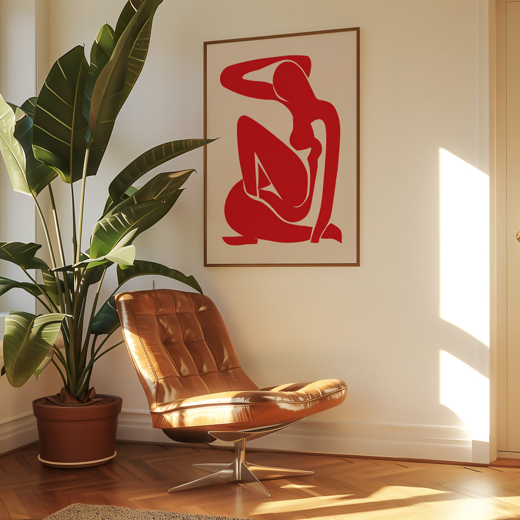 Henri Matisse Abstract affisch i ljust minimalistiskt vardagsrum – köp enkelt hos Bozetto