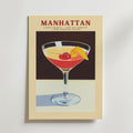 Manhattan Drink – stilfullt konsttryck från Bozetto, tryckt på matt finpapper i hög tryckkvalitet
