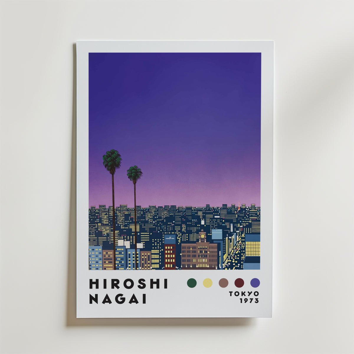 Mockup av Hiroshi Nagai Bridge Drive affisch på vägg – köp enkelt hos Bozetto i hög kvalitet