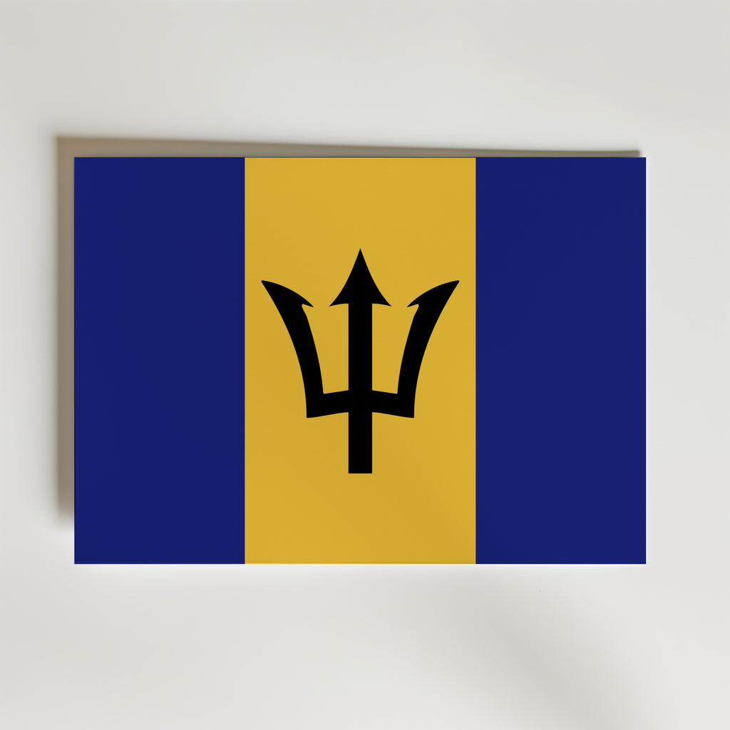 Barbados National Flag Poster – modern konst och stilren konsttryck för hemmet hos Bozetto