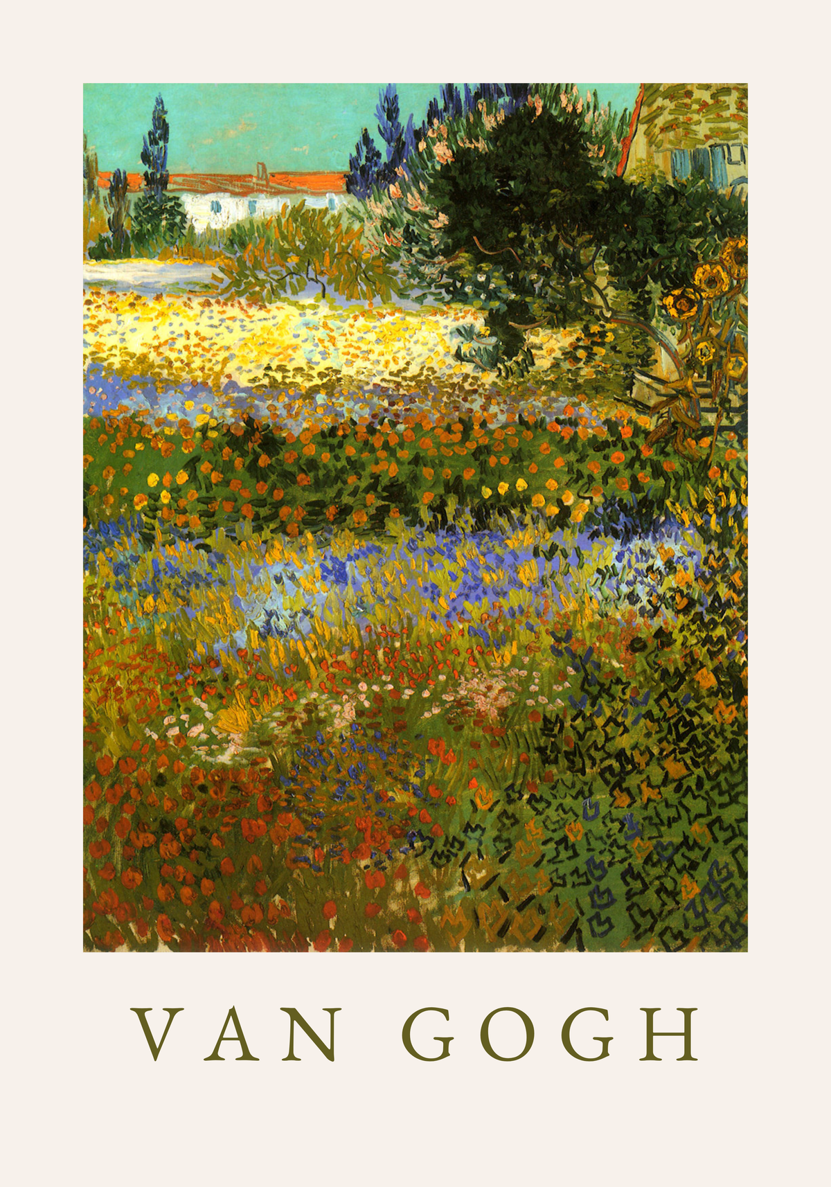 Van Gogh Garden At Arles poster visad rakt fram – Bozetto affisch i hög tryckkvalitet