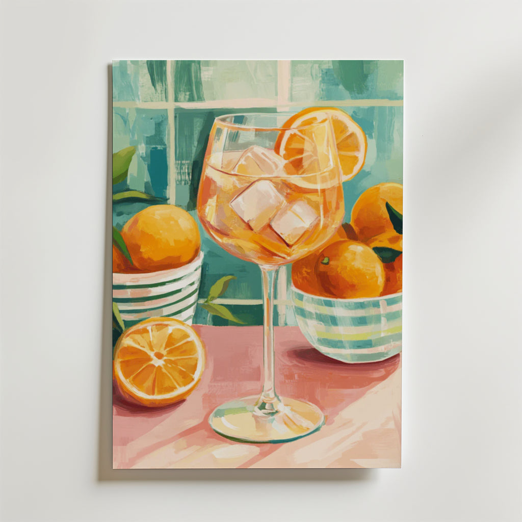 Orange spritz cocktail Drink – stilfullt konsttryck från Bozetto, tryckt på matt finpapper