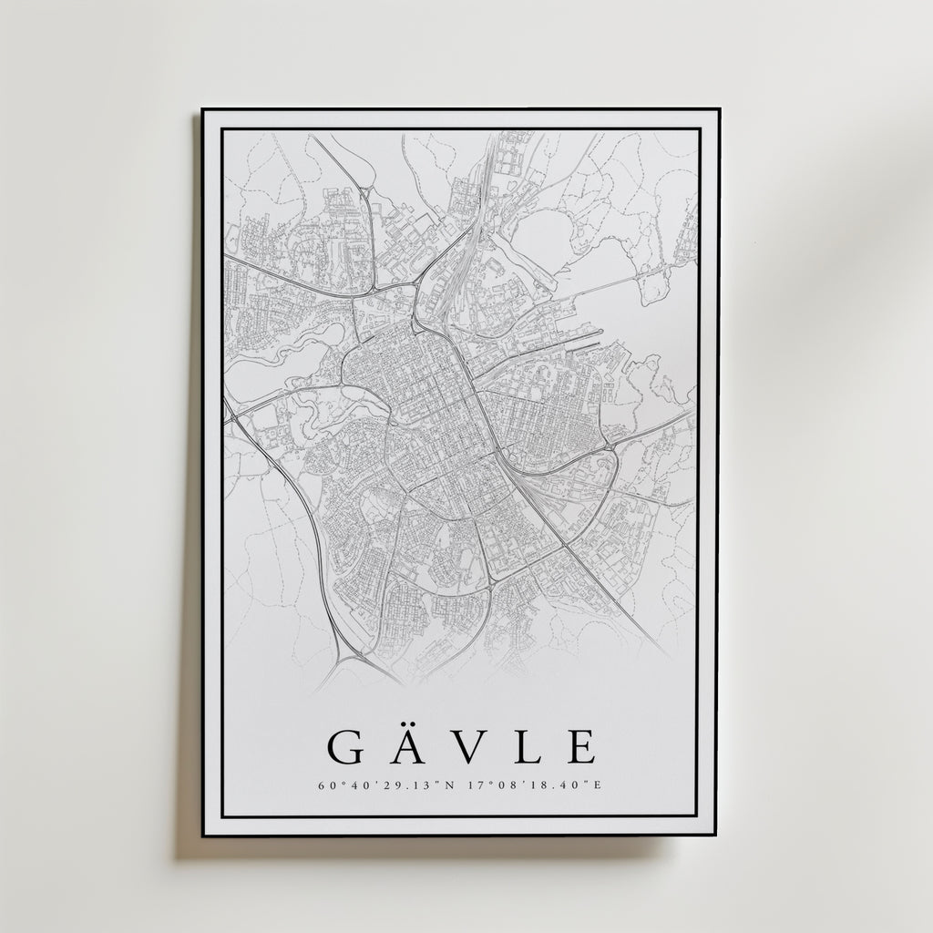 Storleksguide för Gävle Karta – välj din favoritstorlek och beställ hos Bozetto i hög tryckkvalitet