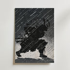 Shadow Samurai – stilfullt konsttryck från Bozetto, tryckt på matt finpapper i hög tryckkvalitet
