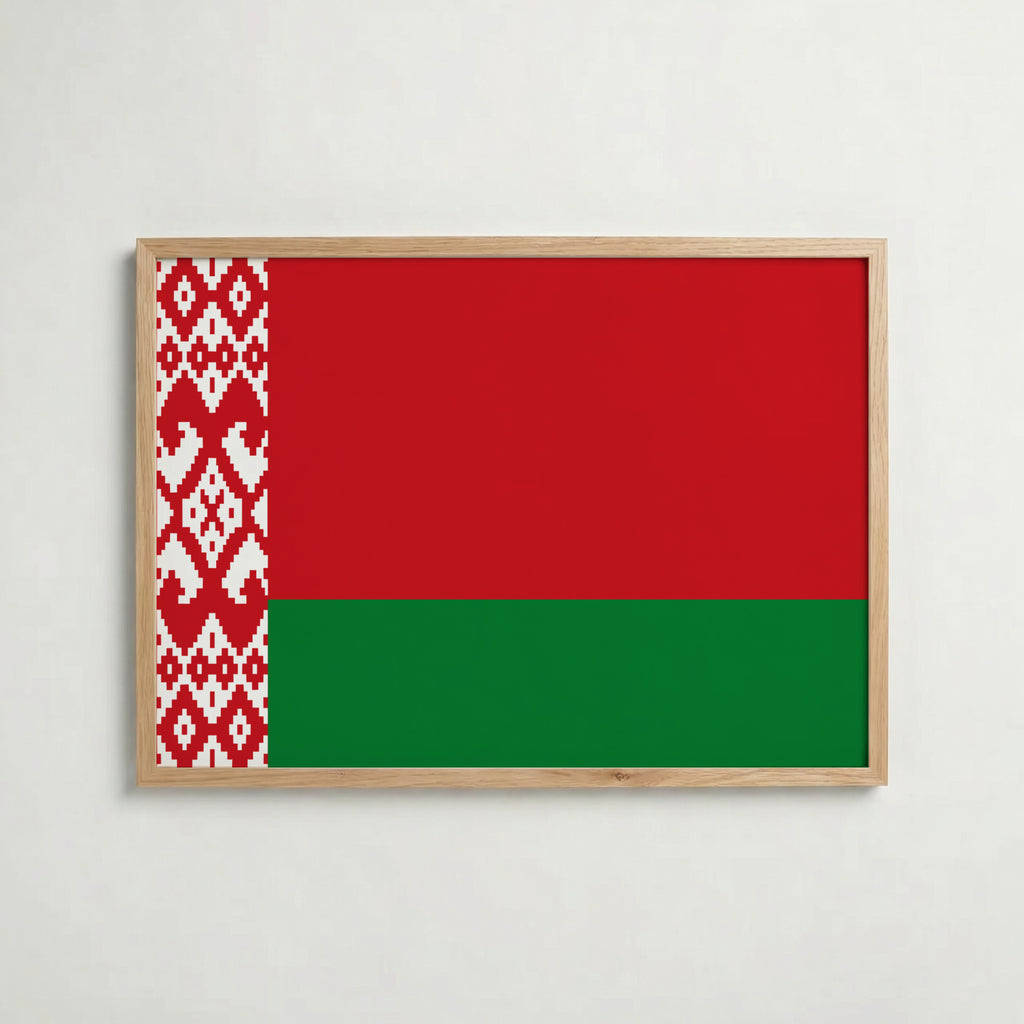 Belarus National Flag Poster i ekram – inramad konsttryck för stilren inredning hos Bozetto