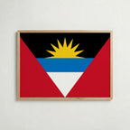Antigua and Barbuda National Flag Poster i ekram – inramad konsttryck för stilren inredning hos Bozetto