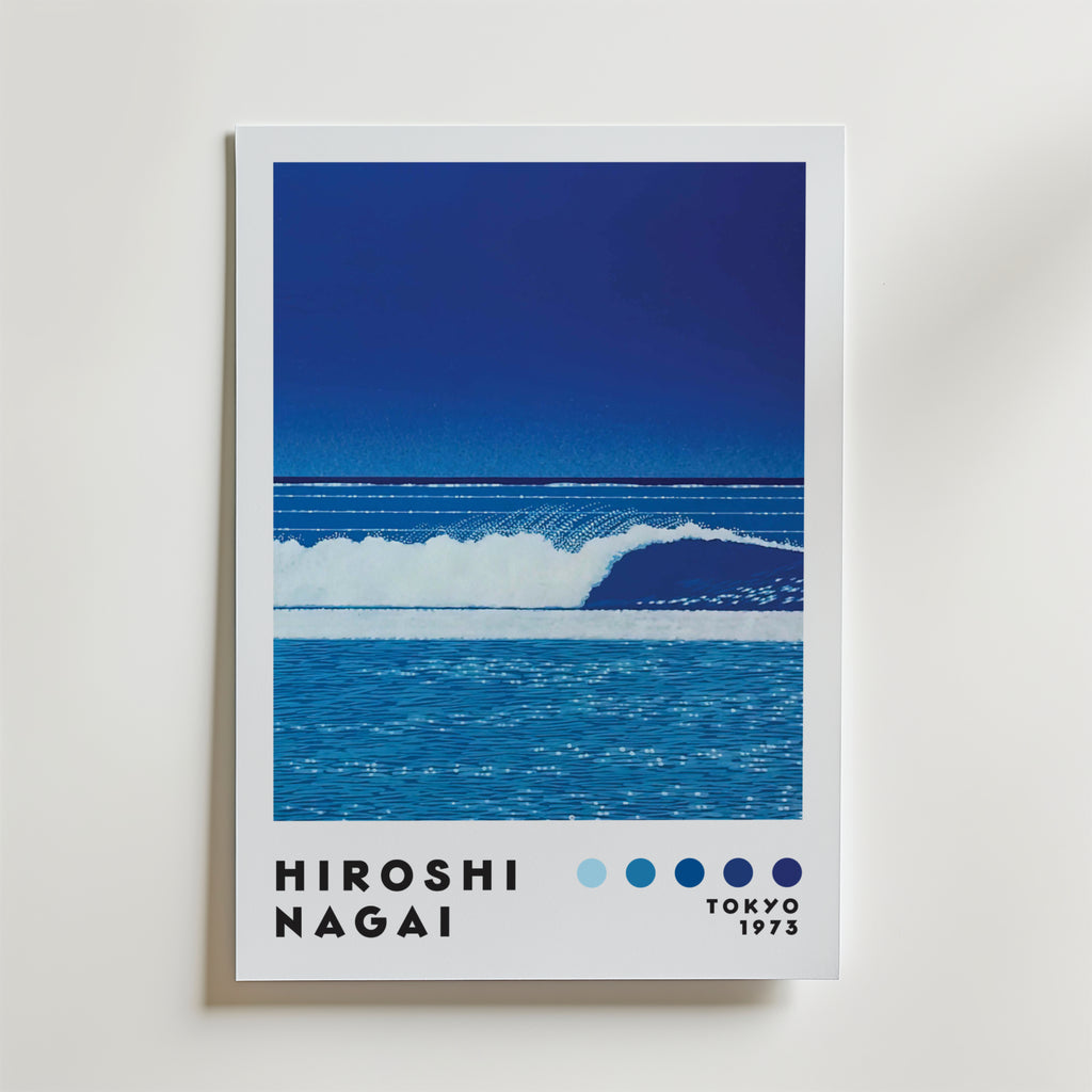 Mockup av Hiroshi Nagai Ocean Horizon affisch på vägg – köp enkelt hos Bozetto i hög kvalitet