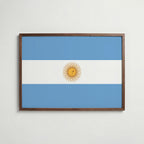 Argentina National Flag Poster i valnötsram – varm konstaffisch för hemmet från Bozetto
