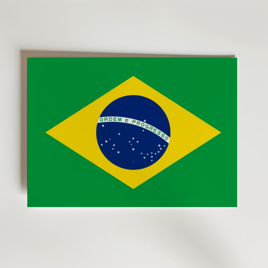 Brazil National Flag Poster – modern konst och stilren konsttryck för hemmet hos Bozetto